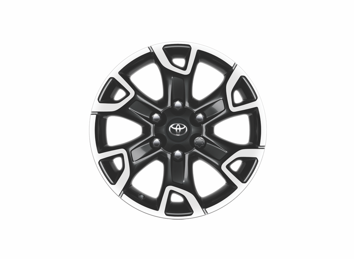 Černé ocelové kolo s pneumatikou